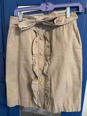 Talbots Ruffle-Front Tie-Waist Skirt - 4P